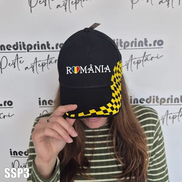 Sapca personalizabila pentru adulti ROMANIA SSP3 TRUCKER, ROȘU