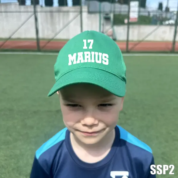 Sapca personalizabila pentru copii cu TEXT SSP2C BOSTON JUNIOR, VERDE