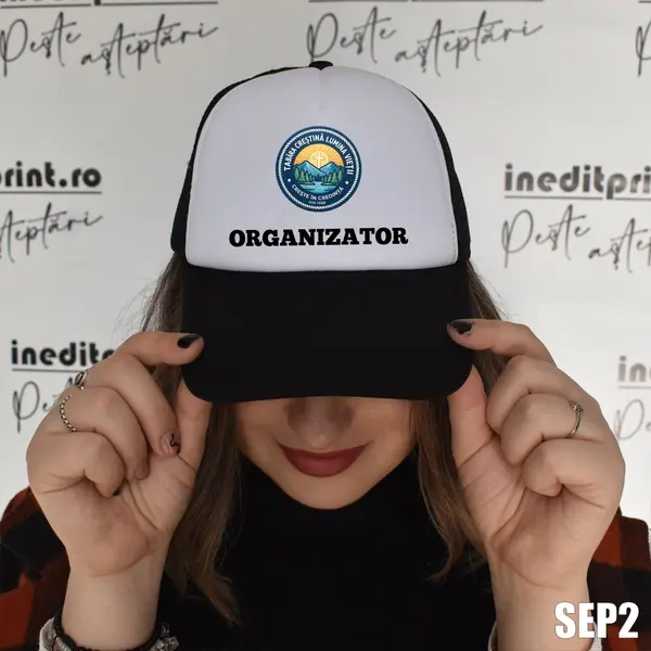 Sapca personalizata pentru adulti cu logo Tabara SEP2 Negru, TRUCKER