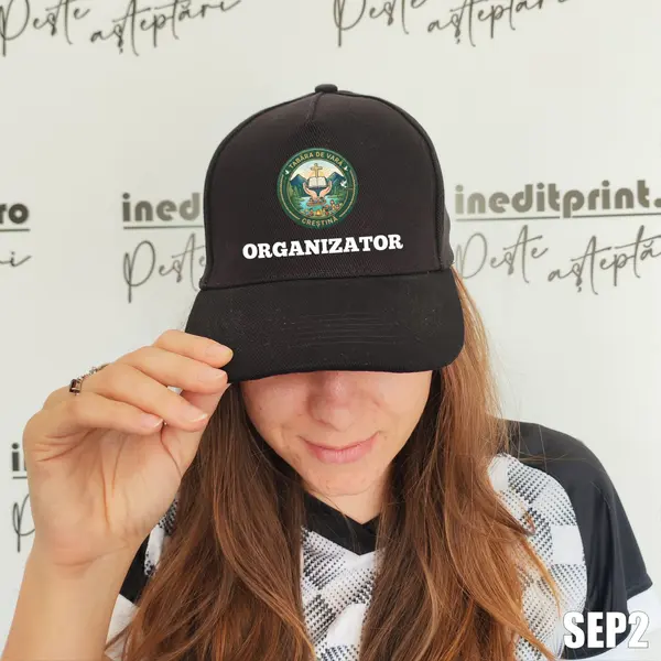 Sapca personalizata pentru adulti cu logo Tabara SEP2 Negru, MALFINI