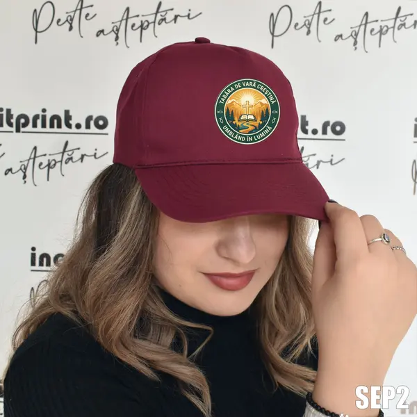 Sapca personalizata pentru adulti cu logo Tabara SEP2 Visiniu, BOSTON