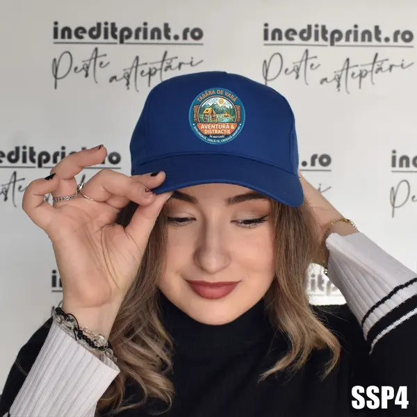 Sapca personalizata pentru adulti cu logo Tabara SSP4 Albastru, BOSTON