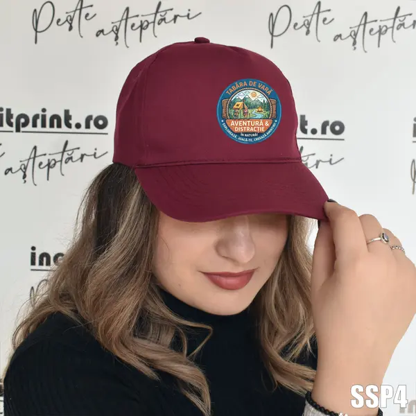 Sapca personalizata pentru adulti cu logo Tabara SSP4 Visiniu, BOSTON