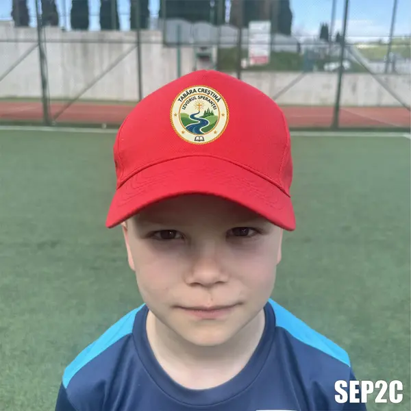 Sapca personalizata pentru copii cu logo Tabara SEP2C BOSTON JUNIOR, Rosu