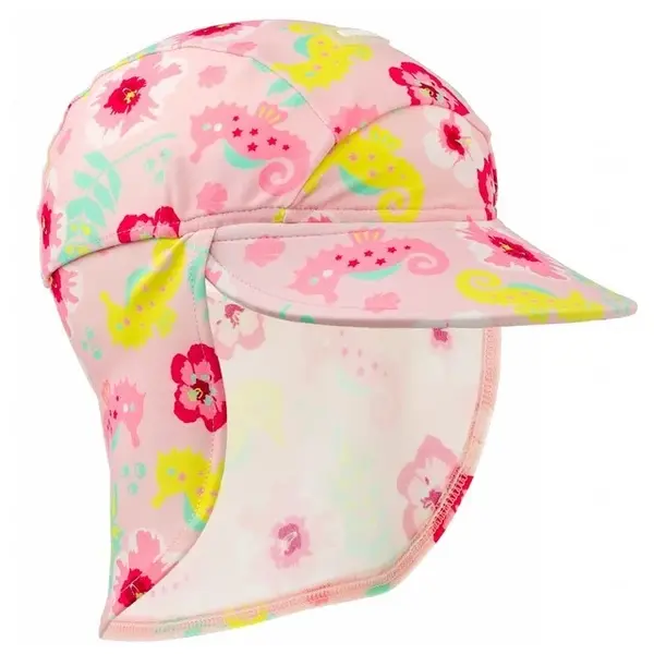 Sapca protectie soare cu protectie gat, Floral Pink, Marimea M