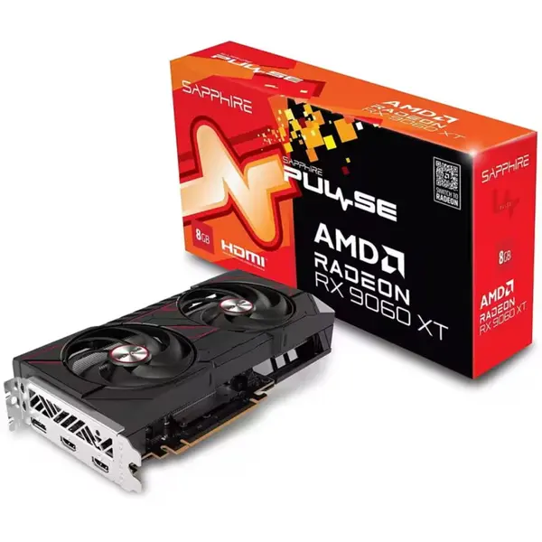 SAPPHIRE Placa video SAPPHIRE PULSE, AMD Radeon RX 9060 XT, 8GB GDDR6, 128 bit