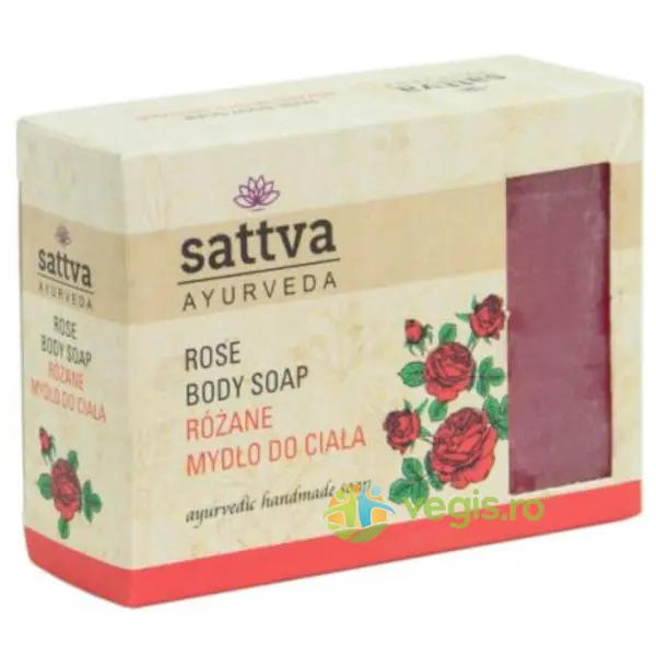 Sapun Ayurvedic cu Glicerina si Trandafir 125g Sattva