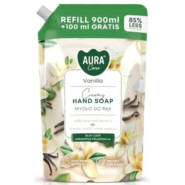 Sapun de Maini Rezerva, Vanilie, Aura Care, 900+100 ml