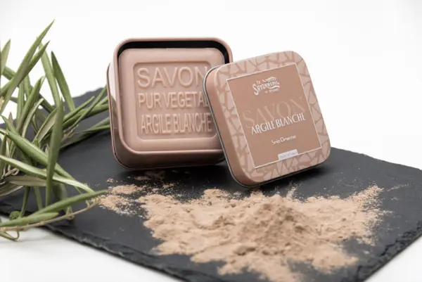 Sapun in cutie metalica, 100 g - Argile Blanche | La Savonnerie de Nyons