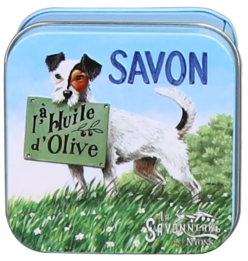 Sapun in cutie metalica - Chien Jack R | La Savonnerie de Nyons