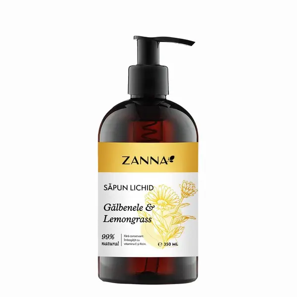 Sapun lichid cu Galbenele si Lemongrass, 330ml, Zanna