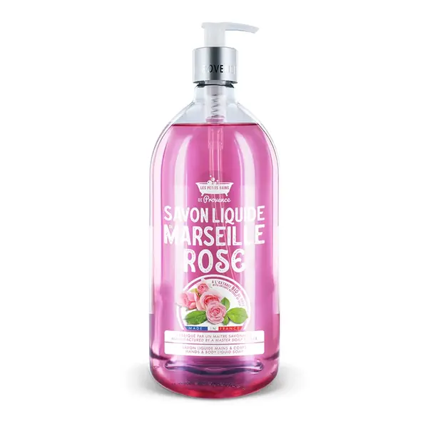 Sapun lichid de Marsilia cu Trandafir, 1l, Les Petites Bains de Provence