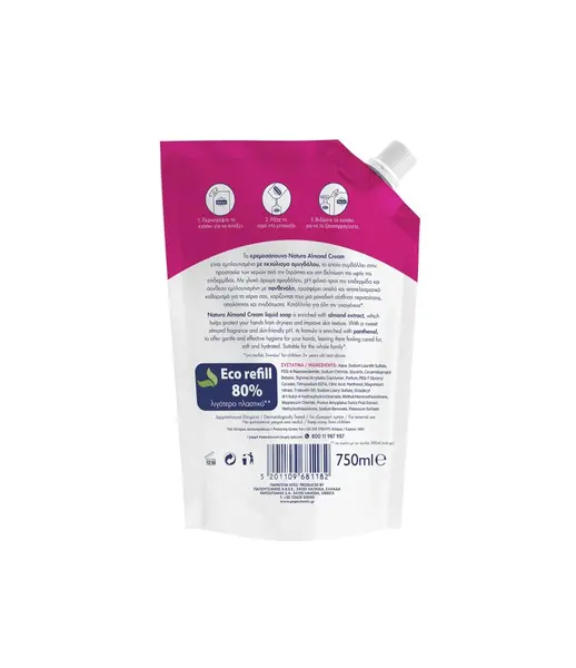 Sapun lichid doypack refill Natura 750 ml Crema migdale