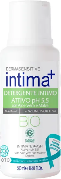 Sapun lichid intim organic cu aloe vera & nalba, 500ml, Intima+