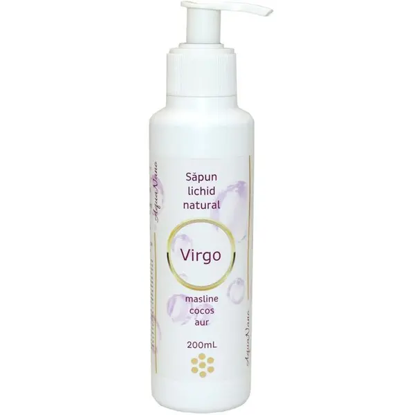 Sapun lichid natural cu aur coloidal Virgo, 200ml, Aghoras