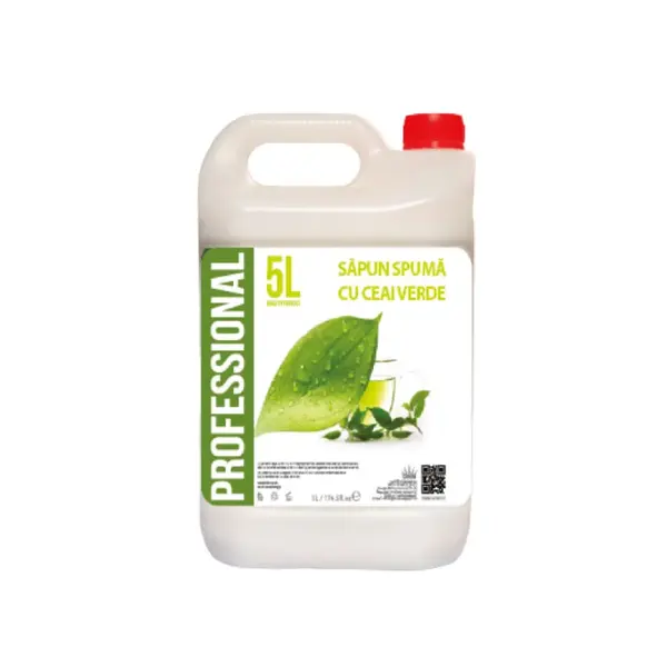 Sapun lichid spuma hidratant pentru dispenser cu parfum Green Tea 5 L Sapun lichid spuma Green Tea 5 L