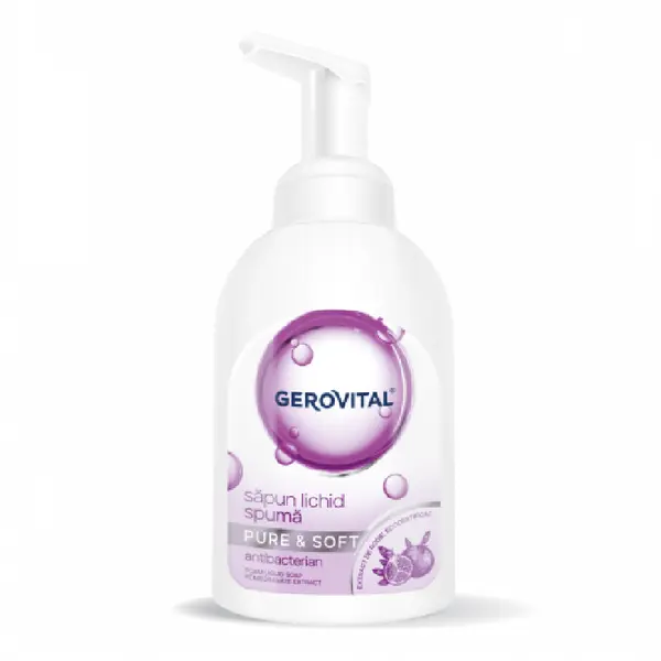 Sapun lichid spuma, Pure&Soft, 300 ml, Gerovital