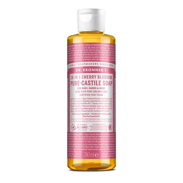 Sapun Organic de Castilia 18-in-1, Cherry Blossom (Lichid)- 240 ml