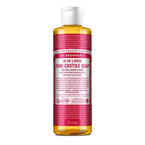 Sapun Organic de Castilia 18-in-1, Trandafiri (Lichid) - 240 ml