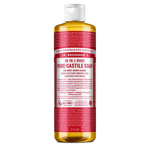 Sapun Organic de Castilia 18-in-1, Trandafiri (Lichid) - 475 ml