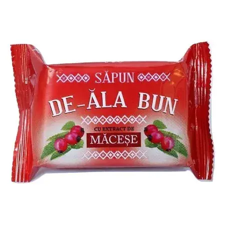 Sapun solid pentru maini cu uleiuri vegetale De-Ala Bun 90 g Sapun solid 90 g macese De-ala Bun