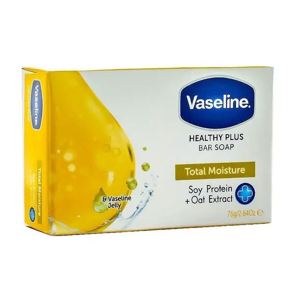 Sapun Solid, Vaseline, Total Moisture, cu Extract de Ovaz si Proteina din Soia, Efect Hidratare Intensiva, 75gr