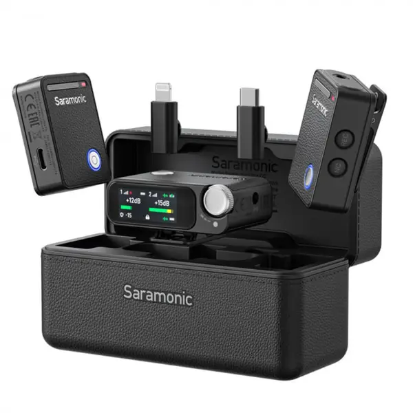 SARAMONIC Kit microfon wireless Saramonic Ultra 01 (2TX+RX)ClearVoice, IPX5, 2 x magn. microf., negru