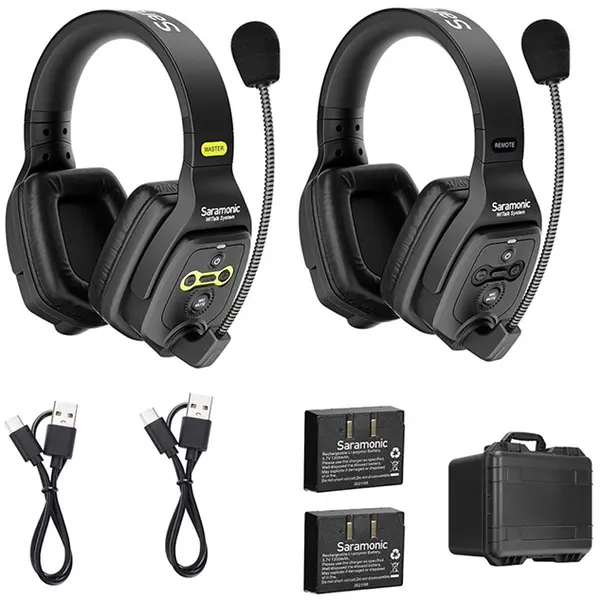 SARAMONIC Microfon Saramonic Solutie intercom stereo comp WiTalk WT2D2xbat 2 pers Full-Duplex 1.9GHz dual-ear