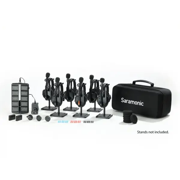 SARAMONIC Sistem Intercom Wireless pentru 6 Persoane Saramonic WiTalk9 WT6S Full-Duplex 1.9GHz Casti Single-ear Negru