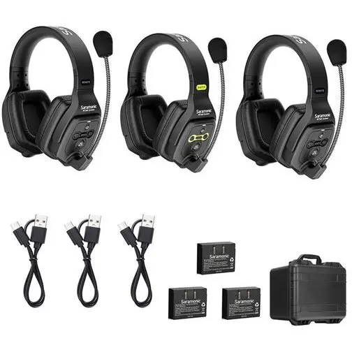 SARAMONIC Sistem Intercom Wireless, Saramonic WiTalk WT3D, casti pentru 3 Persoane, Full-Duplex, 1.9GHz, dual-ear