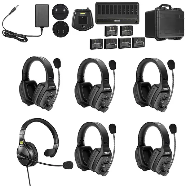 SARAMONIC Sistem intercom wireless, Saramonic WiTalk WT6D, pentru 6 persoane, Full-Duplex 1.9GHz, dual-ear