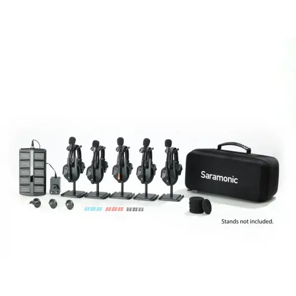 SARAMONIC Solutie intercom completa Saramonic WiTalk9 WT5S10xbat, 5 pers, Full-Duplex, 1.9GHz, single-ear