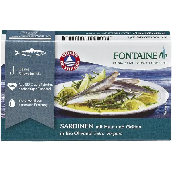 Sardine in ulei bio de masline extravirgin - 120 g