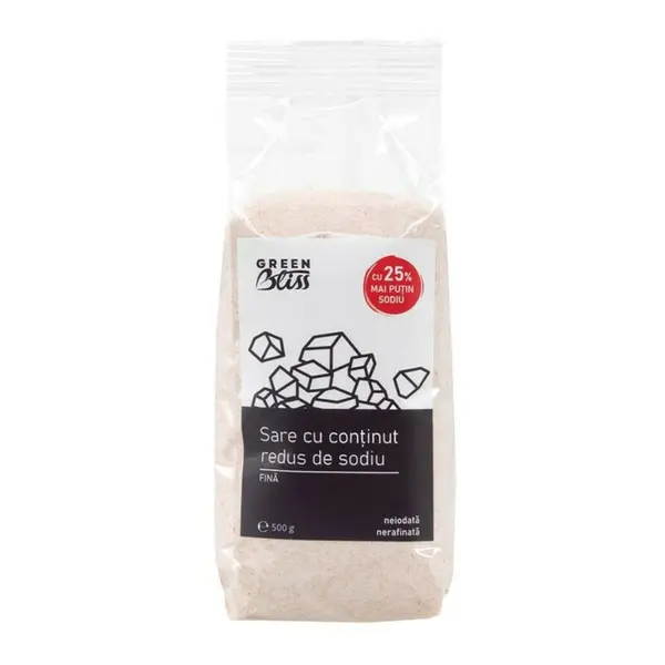 Sare cu continut redus de sodiu fina 500g Green Bliss