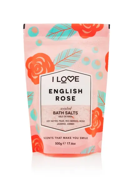 Sare de baie English Rose Signature, 500g, I Love Cosmetics