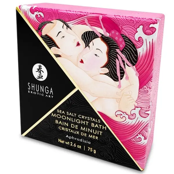 Sare de baie Shunga – Aphrodisia, cu aromă florală, parfumată, pentru relaxare și stimulare senzuală, 75 g