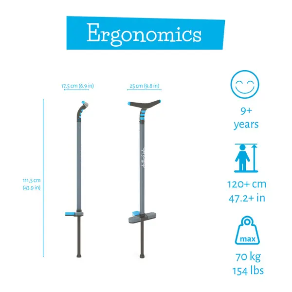 Saritor pentru copii Chillafish Poogi Blue stick pogo