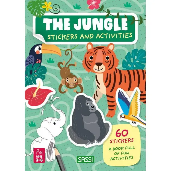 Sassi Carte de activitati cu abtibilduri - Jungla