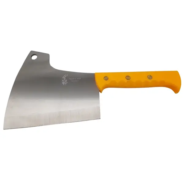 Satar macelarie DEPOX , Rough Kitchen, 38 cm, otel inoxidabil, 1.1 kg, galben