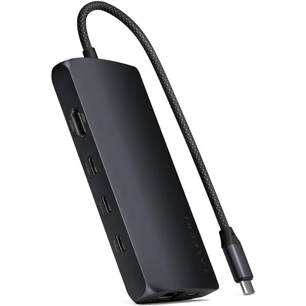 Satechi Adaptor Satechi USB-C MultiPort 8K with Ethernet V3 - Midnight Black