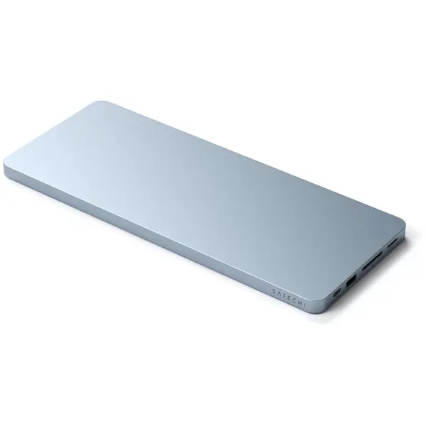 Satechi Docking station Satechi Slim pentru iMac 24, 1 x Port Upstream Tip C, 2 x USB 2.0, 1 x Micro SD, 1 x card SD, 1 x USB-A, 1 x slot SSD M.2, 1 x USB-C cablu inclus, Albastru