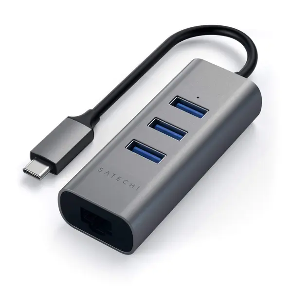 Satechi Hub Satechi USB-C 3x USB 3.0, Ethernet, Gri spatial