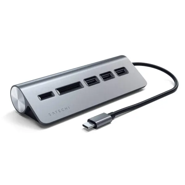 Satechi Hub USB Satechi ST-TCHCRM, 3 x USB 3.0, USB Type-C (Gri)