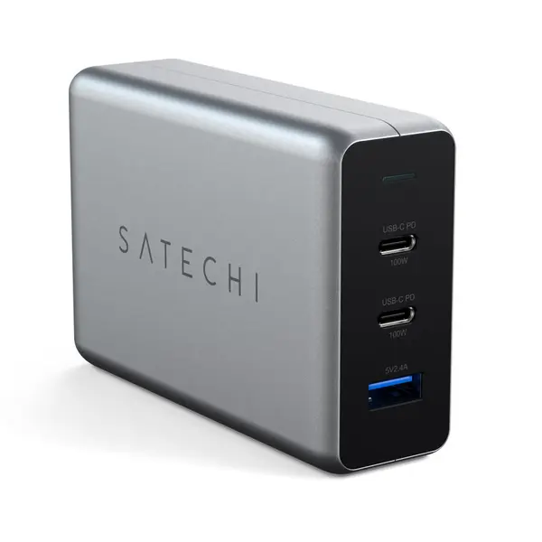 Satechi Incarcator compact 100W Satechi, USB-C PD, GAN, xUSB-C PD, 2xUSB-C PD, 1xUSB-C PD, 1xUSB-A, 2x USB-C PD