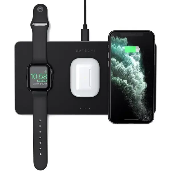 Satechi Incarcator wireless Satechi Trio Charging Pad, Negru