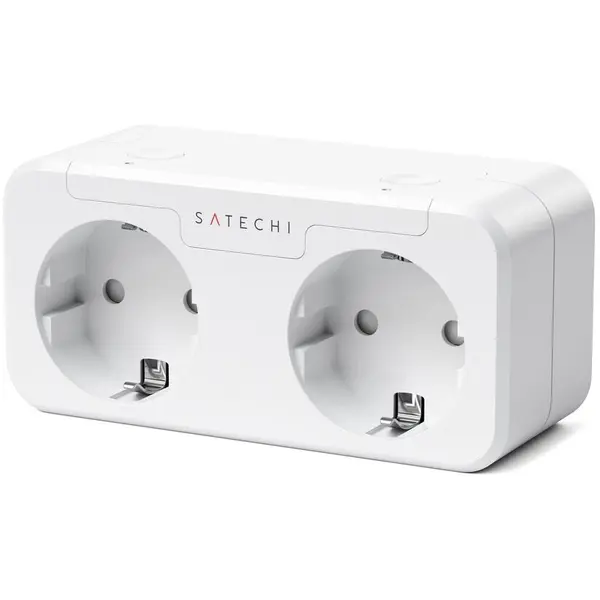 Satechi Priza inteligenta Satechi compatibila Apple Homekit Dual Smart Outlet (EU), 120V, 15 A, Alba