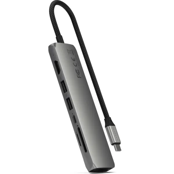 Satechi Satechi 7-in-1 USB-C Slim Multiport Adapter with Ethernet - Space Grey