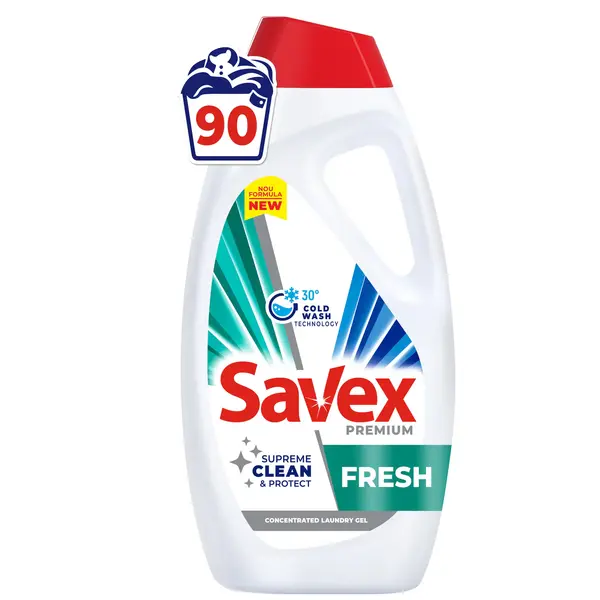 Savex Detergent lichid, 3.6 L, 90 spalari, Premium Fresh