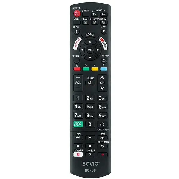 Savio Telecomanda universala Savio RC-06, pentru Panasonic Smart TV, Negru