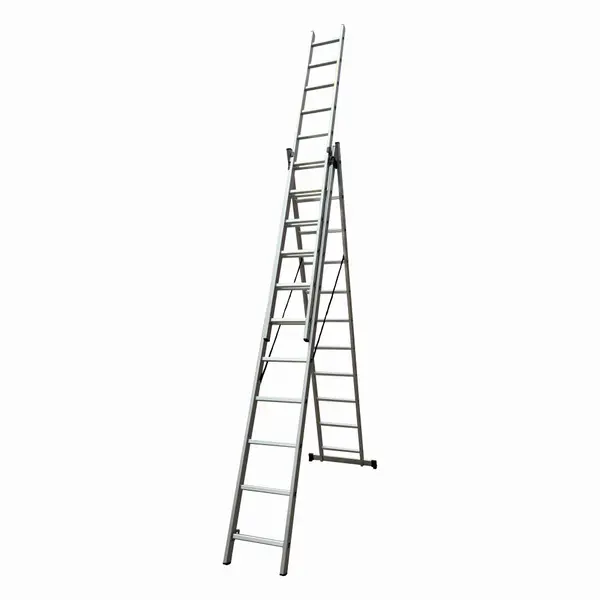 Scara combinata din aluminiu MESTERINO TOOLS JL-207-3X11, 7.6 metri, 3x11 trepte, greutate maxima 115 kg